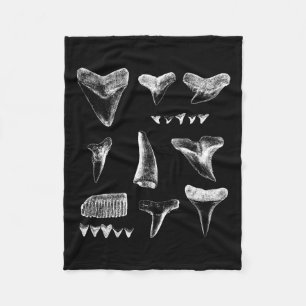 Funny Shark Teeth Design For Men Women Shark Teeth Fleece Blanket
