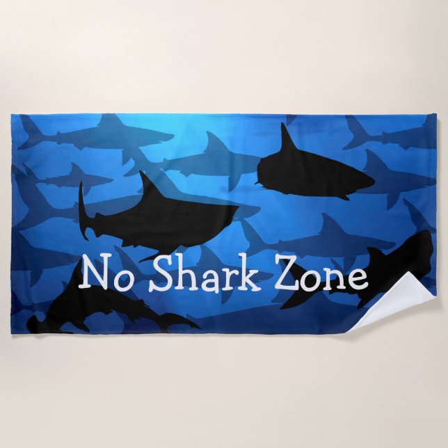 Funny Shark Theme Beach Towel (Front)