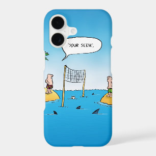 Funny Shark Volleyball Cartoon