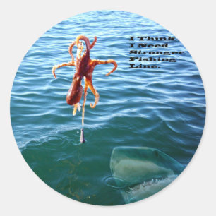 Funny Shark Wants Octopus, Classic Round Sticker