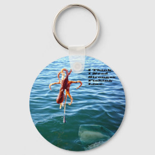 Funny Shark Wants Octopus, Keychain