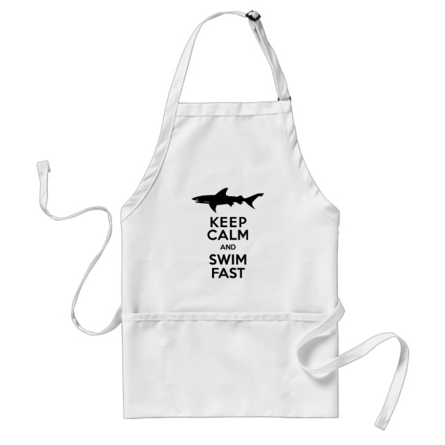 Funny Shark Warning - Keep Calm and Swim Fast Standard Apron (Front)