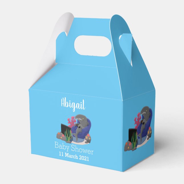 Funny shark watching TV cartoon Favor Box (Front Side)