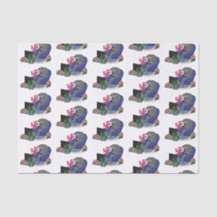 Funny shark watching TV cartoon Tissue Paper