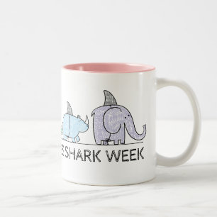 Funny Shark Week Two-Tone Coffee Mug
