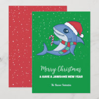 Funny Shark Winter Holiday Merry Christmas