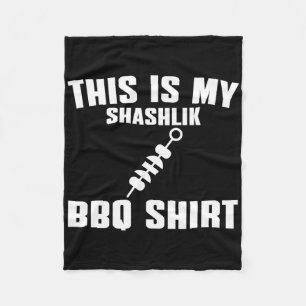 Funny Shashlik Lover Humour Russian Bbq Outfit Mea Fleece Blanket