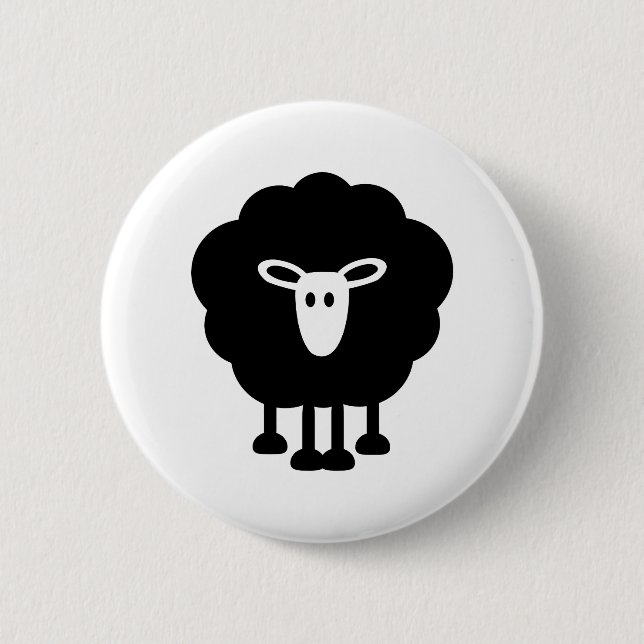 Funny sheep 2 inch round button (Front)