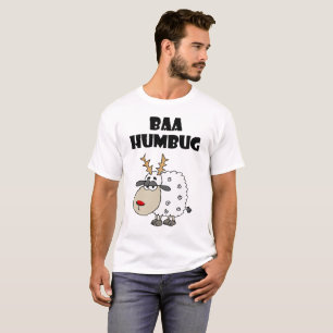 Funny Sheep Bah Humbug Christmas Pun Cartoon T-Shirt