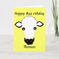 Funny Sheep Birthday, baa rthday, add name front
