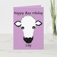 Funny Sheep Birthday, baa rthday, add name front