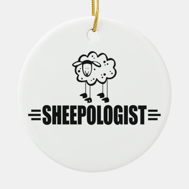 Funny Sheep Ceramic Ornament (Front)