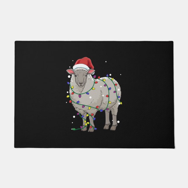 Funny Sheep Christmas | Santa Claus Gift Doormat (Front)