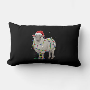 Funny Sheep Christmas   Santa Claus Gift Lumbar Pillow