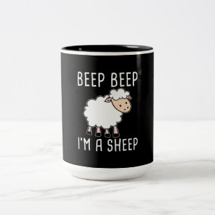 Funny Sheep Design for Farmers and Sheep Lovers Two-Tone Coffee Mug