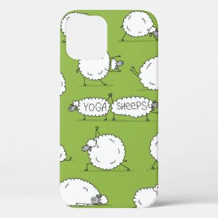 Funny sheep doing yoga, sketch iPhone 12 case