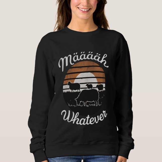 Funny Sheep Herd Saying Humour Retro Sweatshirt (Front)