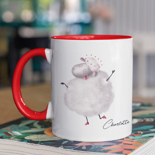 Funny Sheep I Love Ewe Heart Personalized Name Mug