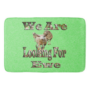 Funny Sheep Looking For Ewe, Bath Mat