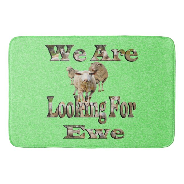 Funny Sheep Looking For Ewe, Bath Mat (Front)