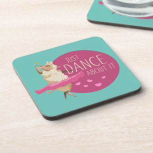 Funny Sheep Message - Just Dance About It 1 Coaster