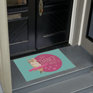 Funny Sheep Message - Just Dance About It 1 Doormat