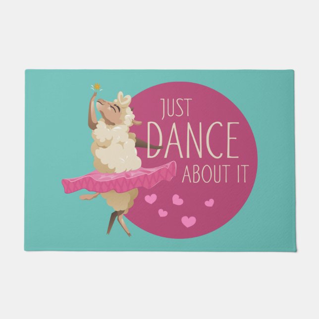 Funny Sheep Message - Just Dance About It 1 Doormat (Front)