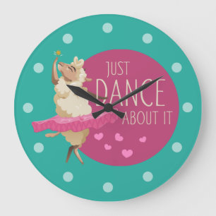 Funny Sheep Message - Just Dance About It 1 Large Clock