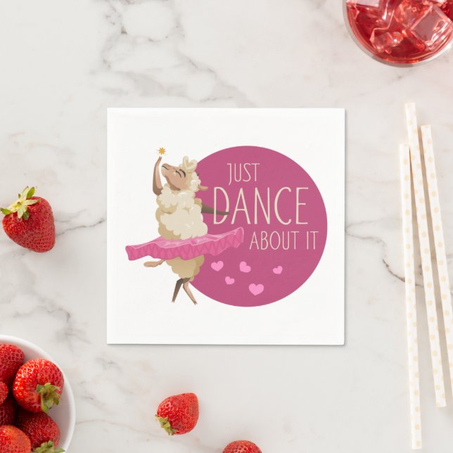 Funny Sheep Message - Just Dance About It 1 Napkin (Insitu)