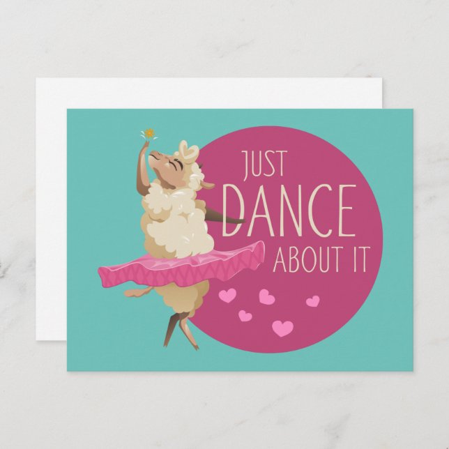 Funny Sheep Message - Just Dance About It 1 Postcard (Front/Back)