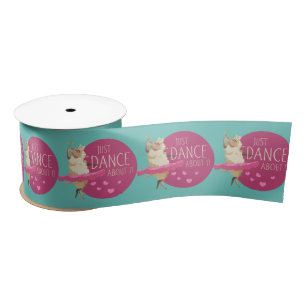 Funny Sheep Message - Just Dance About It 1 Satin Ribbon