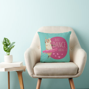 Funny Sheep Message - Just Dance About It 1 Throw Pillow