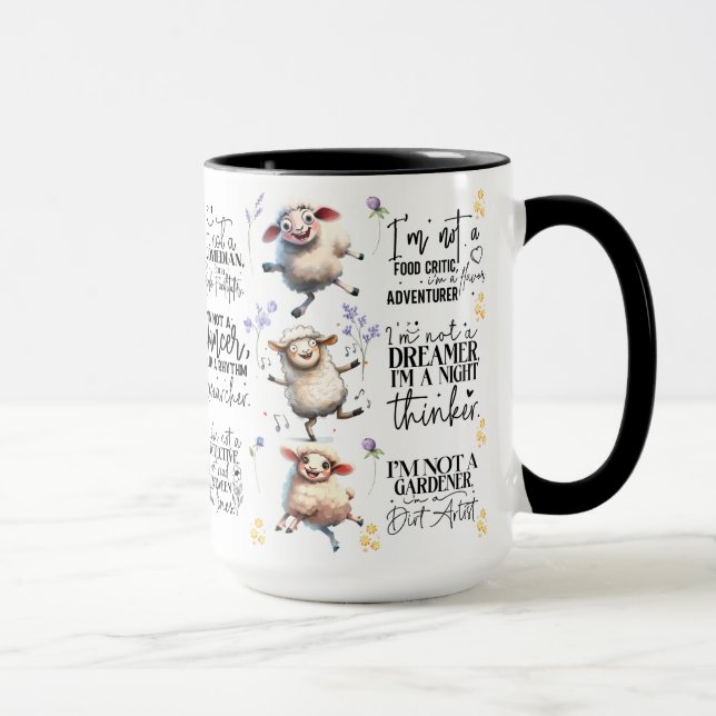 Funny Sheep Quotes Mug (Right)