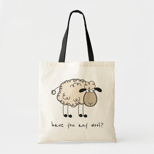 Funny Sheep Rhyme Knitting Tote Bag (Front)