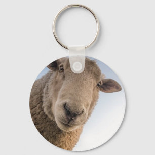 Funny sheep selfie keychain
