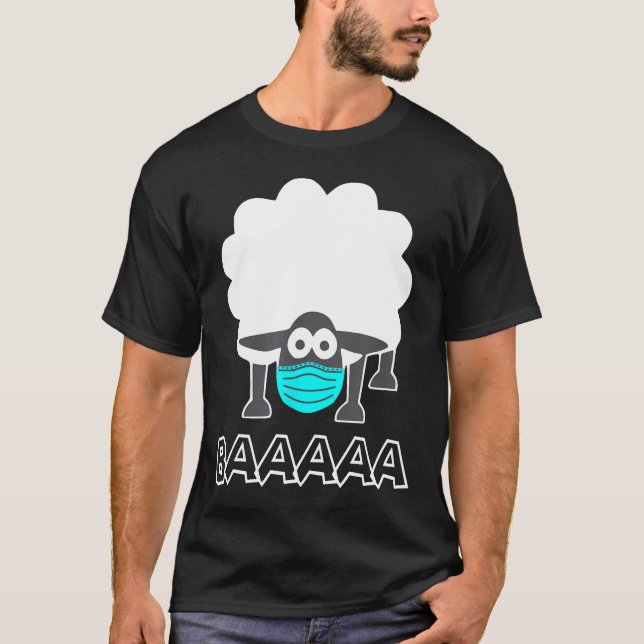 Funny Sheep With Face Mask Anti Mask Sheeple XxIsk T-Shirt (Front)