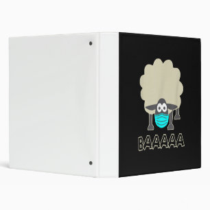 Funny Sheep With Face Mask   Sheeple Gift Binder