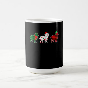 Funny Sheep Xmas Tree Lights Red Plaid Gift Magic Mug