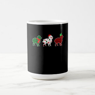 Funny Sheep Xmas Tree Lights | Red Plaid Gift Magic Mug