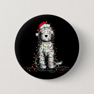 Funny Sheepadoodle Christmas Graphics Dog Lights L 2 Inch Round Button