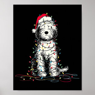Funny Sheepadoodle Christmas Graphics Dog Lights L Poster