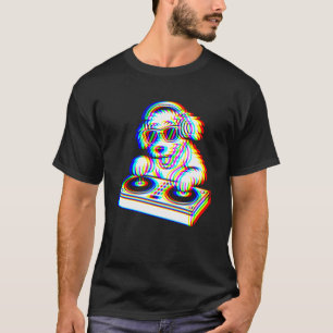 Funny Sheepadoodle DJ Glitch Rave EDM Music Party T-Shirt
