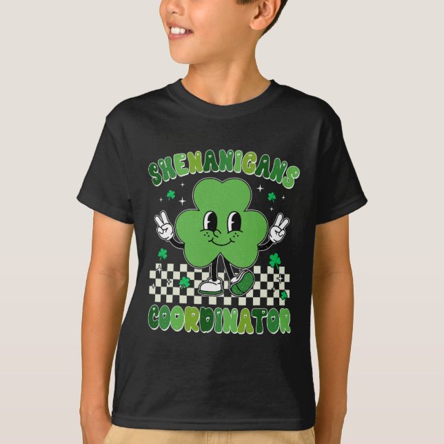 Funny Shenanigans Squad Teacher Retro St Patrick's T-Shirt (Front)