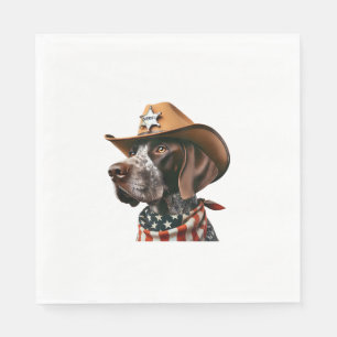 Funny Sheriff Dog Shirt German Pointer Dog Mom Wil Napkin