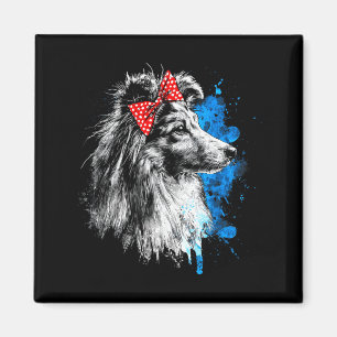 Funny shetland sheepdog design for dog lovers magnet