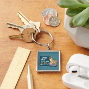 Funny Shiba Inu Dog Quote Couch Illustration Keychain