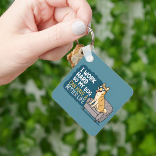 Funny Shiba Inu Dog Quote Couch Illustration Keychain