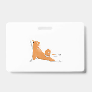 funny shiba inu dog yoga pose birthday gift badge
