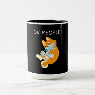 Funny Shiba Inu   Ew People Dog Gift Two-Tone Coffee Mug