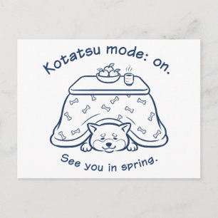 Funny Shiba Inu Kotatsu Mode Winter Postcard